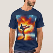 ファンタジーキュートなサンセット空手戦闘機 Tシャツ (正面)