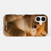 ファンタジーキュートな狐と靴下 iPhone 16ケース (裏面横)