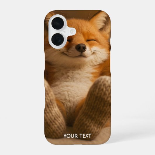 ファンタジーキュートな狐と靴下 iPhone 16ケース (裏面)