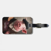 ファンタジーキュートな画家のブタ ラゲッジタグ (裏面横)