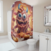ファンタジーキュートな鮮やかなベーコンおもしろいクリーチャー シャワーカーテン (インサイチュ)