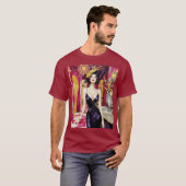 ファンタジーキュートアールデコ調の女性 Tシャツ (正面フル)
