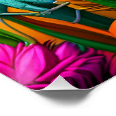 ファンタジーキュートイグアナアールデコスタイル ポスター (コーナー)