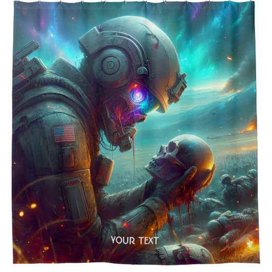 ファンタジーキュートウォリアー宇宙喪 シャワーカーテン (正面)