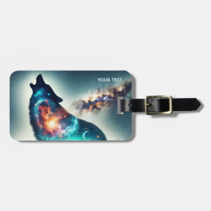 ファンタジーキュートウルフフォレスト宇宙 ラゲッジタグ