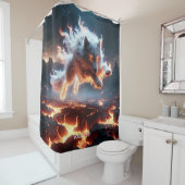ファンタジーキュートウルフラバファイヤー シャワーカーテン (インサイチュ)