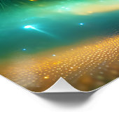 ファンタジーキュートグリーンベビー孔雀 ポスター (コーナー)