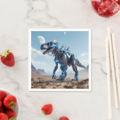 ファンタジーキュートサイボーグ恐竜の砂漠 スタンダードカクテルナプキン (インサイチュ)