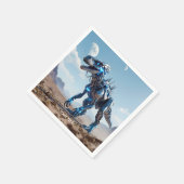 ファンタジーキュートサイボーグ恐竜の砂漠 スタンダードカクテルナプキン (角)