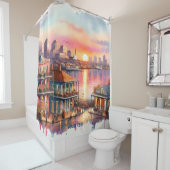 ファンタジーキュートサンセットニューオーリンズビュー シャワーカーテン (インサイチュ)