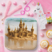 ファンタジーキュートサンドキャッスルビーチ ペーパープレート (パーティー)