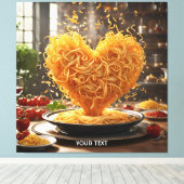 ファンタジーキュートスパゲッティハートプレート キャンバスプリント (インサイチュ (ウッドフロア))
