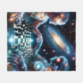 ファンタジーキュートチェス宇宙スター フリースブランケット (正面(横))