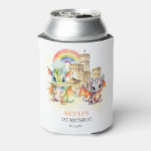 ファンタジーキュートドラゴンキャッスルレインボー子供の誕生日 缶クーラー (缶裏面)