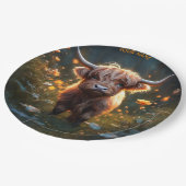 ファンタジーキュートハイランドベビー牛 ペーパープレート (アングル)