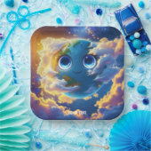 ファンタジーキュートハッピーアース宇宙 ペーパープレート (パーティー)