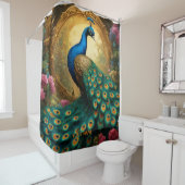 ファンタジーキュートビッドロマンティックピーコックポートレート シャワーカーテン (インサイチュ)