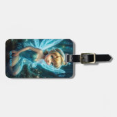 ファンタジーキュートブルー魔法フェアリー ラゲッジタグ (正面横)