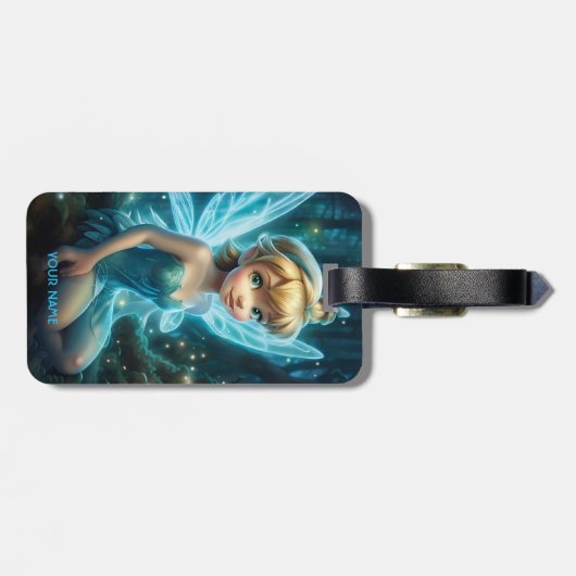 ファンタジーキュートブルー魔法フェアリー ラゲッジタグ (裏面横)