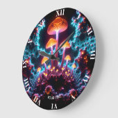 ファンタジーキュートマッシュルームライトフォレスト ラージ壁時計 (傾斜)