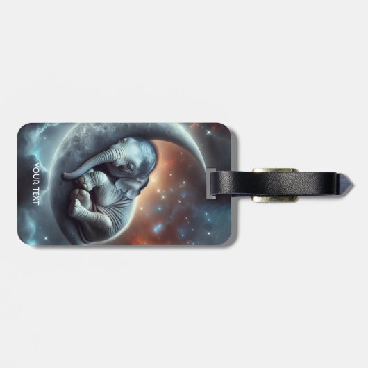 ファンタジーキュートムーンエレファント宇宙 ラゲッジタグ (裏面横)