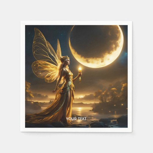 ファンタジーキュートムーン宇宙湖 スタンダードカクテルナプキン (正面)