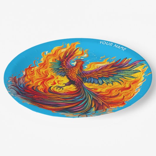 ファンタジーキュートライジングフェニックスフレイムス ペーパープレート (アングル)