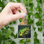 ファンタジーキュートライムスチームパンク飛行機 キーホルダー (手)