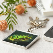 ファンタジーキュートライムスチームパンク飛行機 キーホルダー (側面)