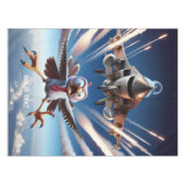 ファンタジーキュートルキーファイター飛行機 テーブルクロス (正面(横))