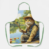 ファンタジーキュートレイクキャット魚釣り エプロン (正面)