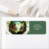 ファンタジーキュートヴィヴィヴィッドツリーハウスムーン ラベル (インサイチュ)