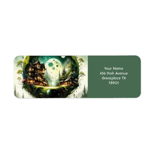 ファンタジーキュートヴィヴィヴィッドツリーハウスムーン ラベル (正面)