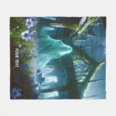 ファンタジーキュート幽霊オールドハウス フリースブランケット (正面(横))