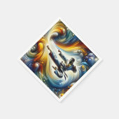 ファンタジーキュート抽象芸術空手スケッチ スタンダードカクテルナプキン (角)