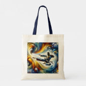 ファンタジーキュート抽象芸術空手スケッチ トートバッグ (裏面)
