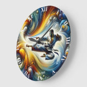 ファンタジーキュート抽象芸術空手スケッチ ラージ壁時計 (傾斜)