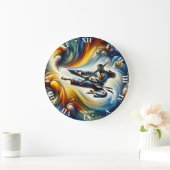 ファンタジーキュート抽象芸術空手スケッチ ラージ壁時計 (ホーム)