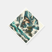 ファンタジーキュート海賊船海 スタンダードカクテルナプキン (角)