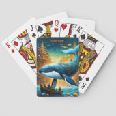 ファンタジーキュート生威厳のある活素晴らし鯨 トランプ (裏面)