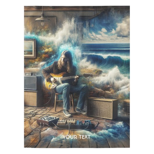 ファンタジーキュート音楽ギター海 テーブルクロス (正面)