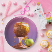 ファンタジーキュート鮮やかなアップルキャラメルシロップ ペーパープレート (パーティー)