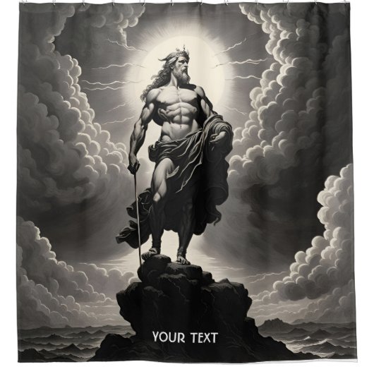 ファンタジーキュート鮮やかなギリシャの神の雲 シャワーカーテン (正面)