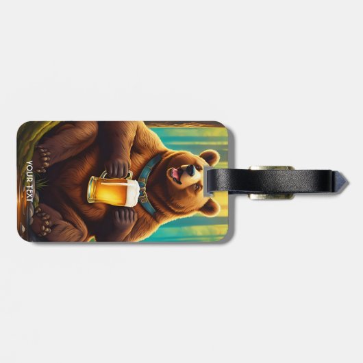 ファンタジーキュート鮮やかなクマのビアフォレスト ラゲッジタグ (裏面横)