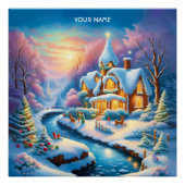 ファンタジーキュート鮮やかなクリスマスフェアワイタリービレッジ ポスター (正面)