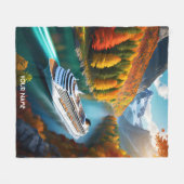 ファンタジーキュート鮮やかなクルーズライナーリバー フリースブランケット (正面(横))