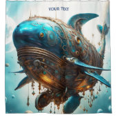 ファンタジーキュート鮮やかなスチームパンクホエールシー シャワーカーテン (正面)