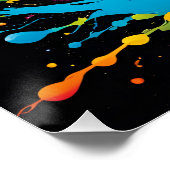 ファンタジーキュート鮮やかなダンサー（ばちゃばちゃ）跳ねる絵画ズ ポスター (コーナー)