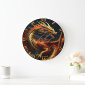 ファンタジーキュート鮮やかなドラッ威厳のあるグ素晴らし ラージ壁時計 (ホーム)