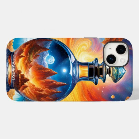 ファンタジーキュート鮮やかなボトル火災宇宙 Case-Mate iPhoneケース (裏面 (横))